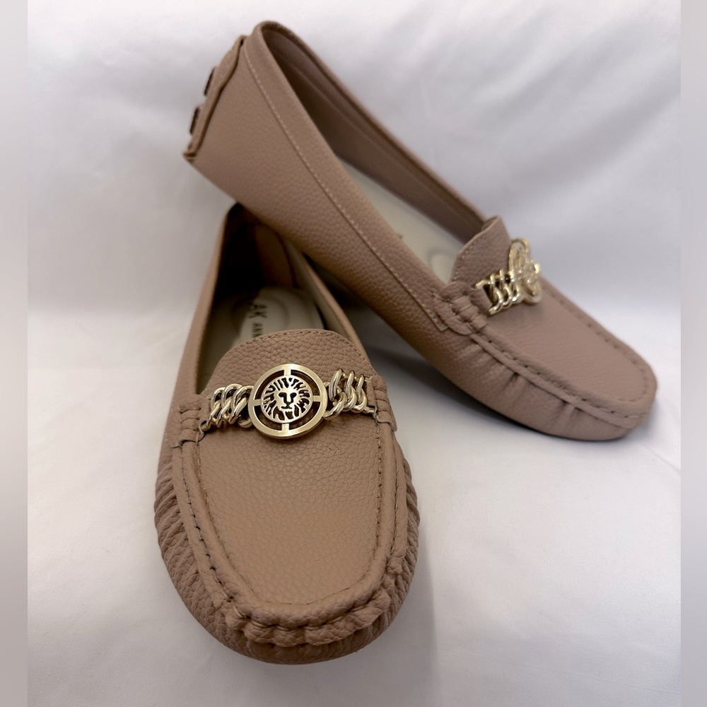 NEW Anne Klein iflex moccasin driving loafer beige pink size 8.5